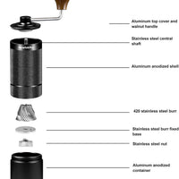 Molinillo Pro Para Café Negro Muelas en Acero Inoxidable