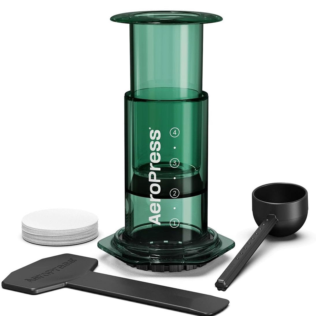 AeroPress Clear Original Verde  4 Tazas Café Espresso con Cuerpo