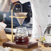 Set Metodo V60 con Server de 600ml y Base de Madera Ajustable para Café Filtrado