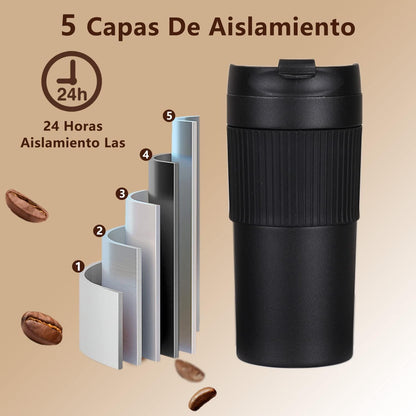 Combo Viajero del Café | Termo Prensa Viajera Negra 350 ml + Café Insignia Rasgos 250 g