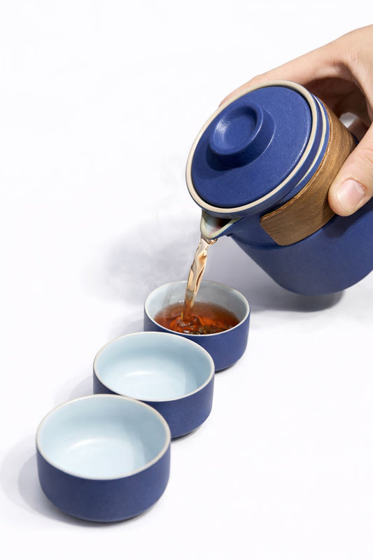 Kit Set Tetera Infusor Te Ceramico Viajero