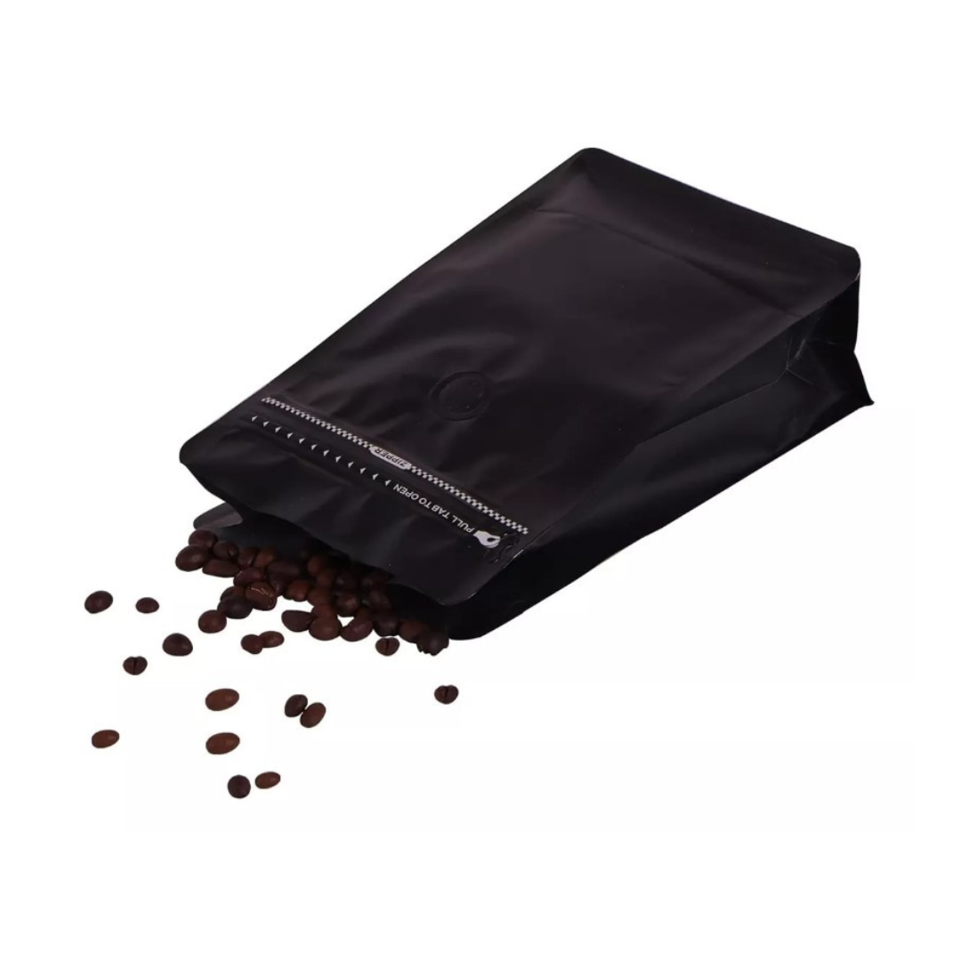 Bolsas para Café Negras Zipper con Válvula Hasta 340gr x50uds