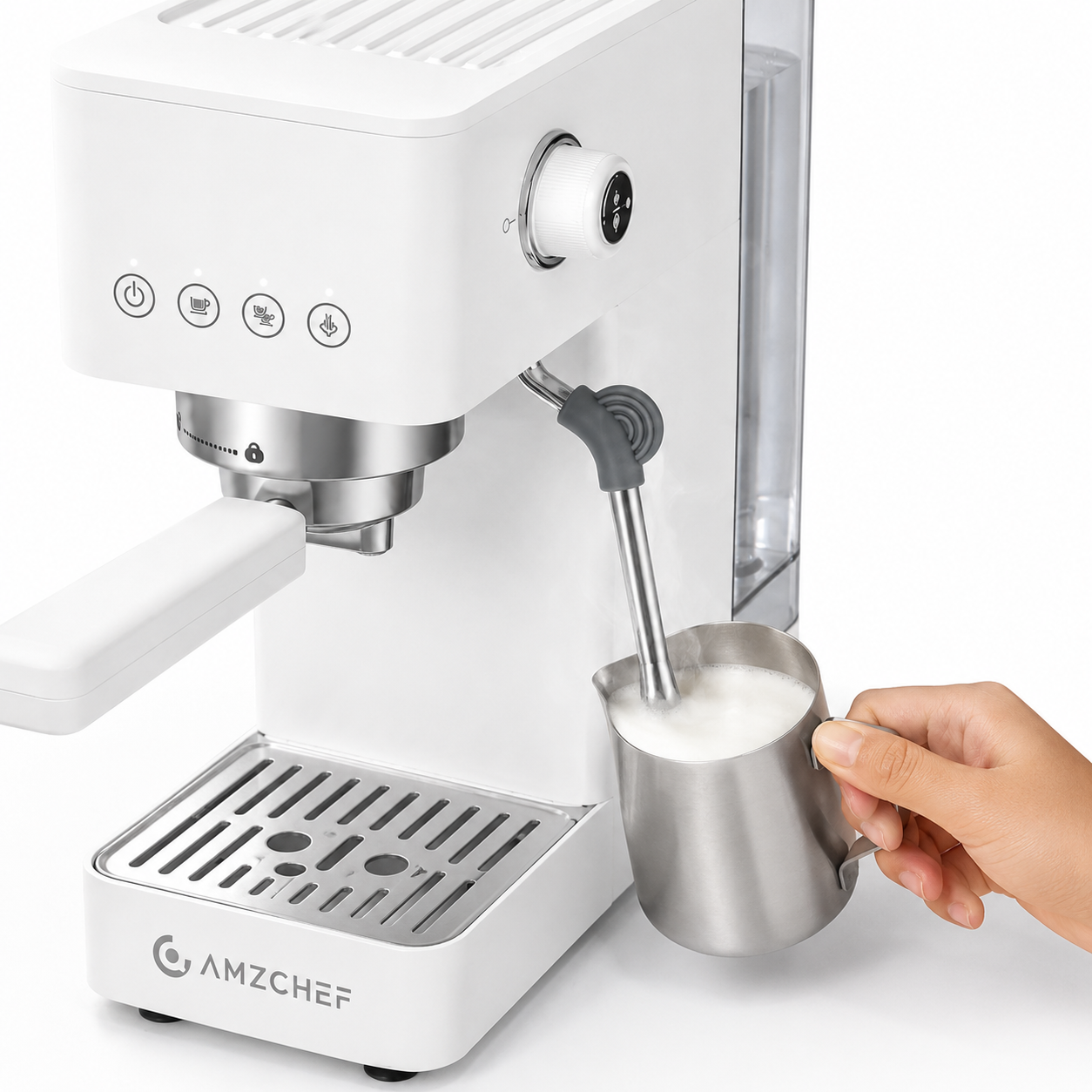 Cafetera Maquina Espresso AMZCHEF 20 Bares con Vaporizador de Leche