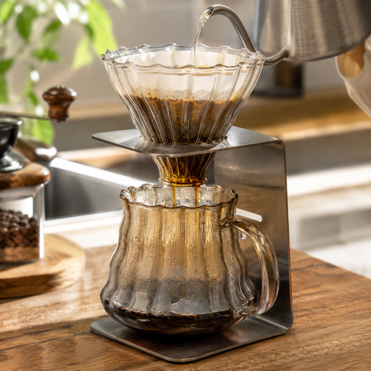 Kit Cafe Filtrado V60 con Server y Filtros Hario