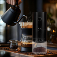 Molino Eléctrico Cónico Portátil con Puerto USB Negro