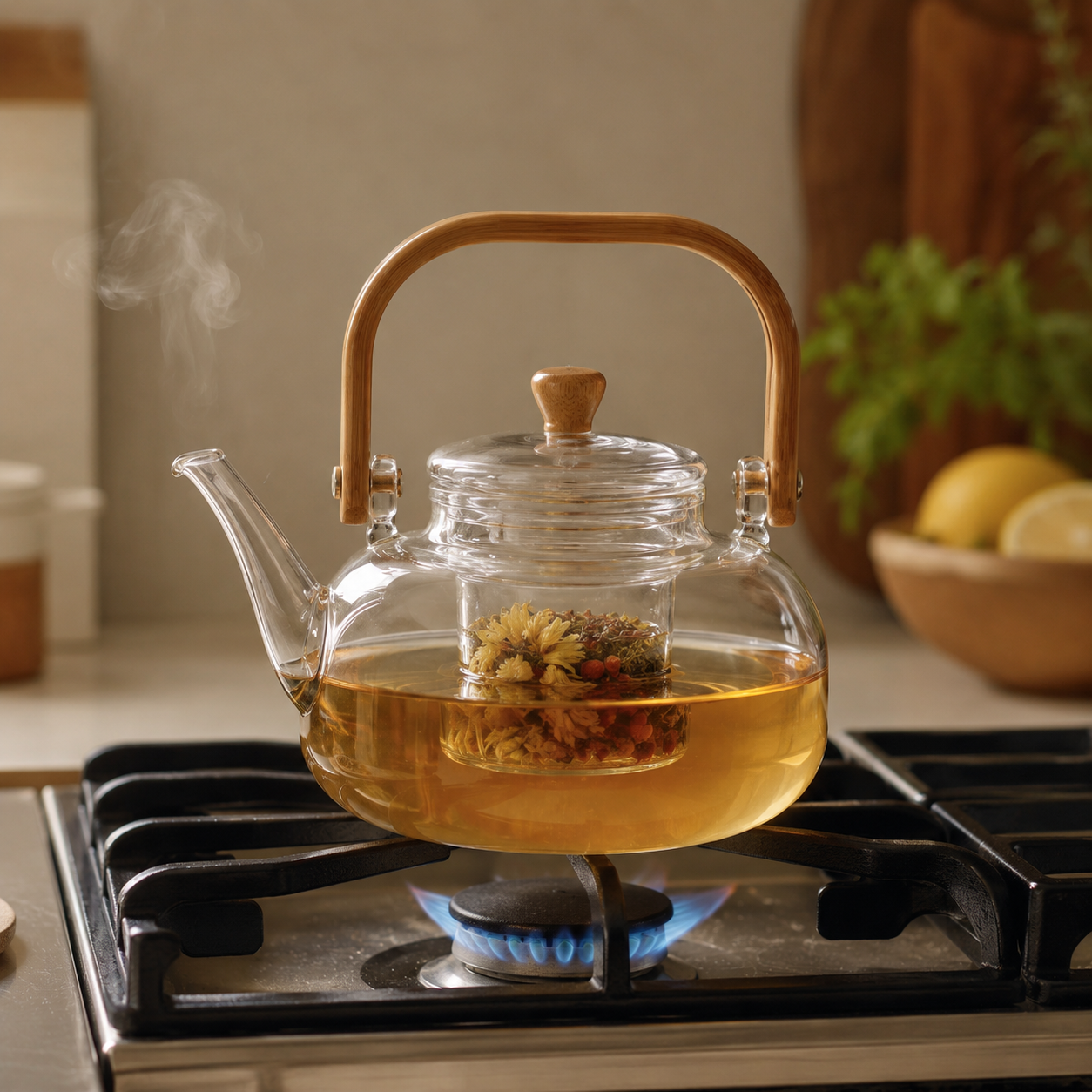Tetera de Vidrio Borosilicato con Infusor 800ml