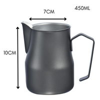 Jarra Negra de Barismo 450 ml para Espumar Leche