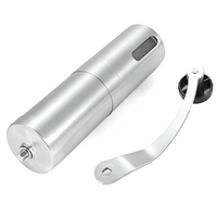 Molino Manual de Café Cilíndrico Acero Inoxidable Plateado 50gr