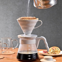 Set V60 Hario Original Plastico 02 Gris + Cuchara + Filtros + Server