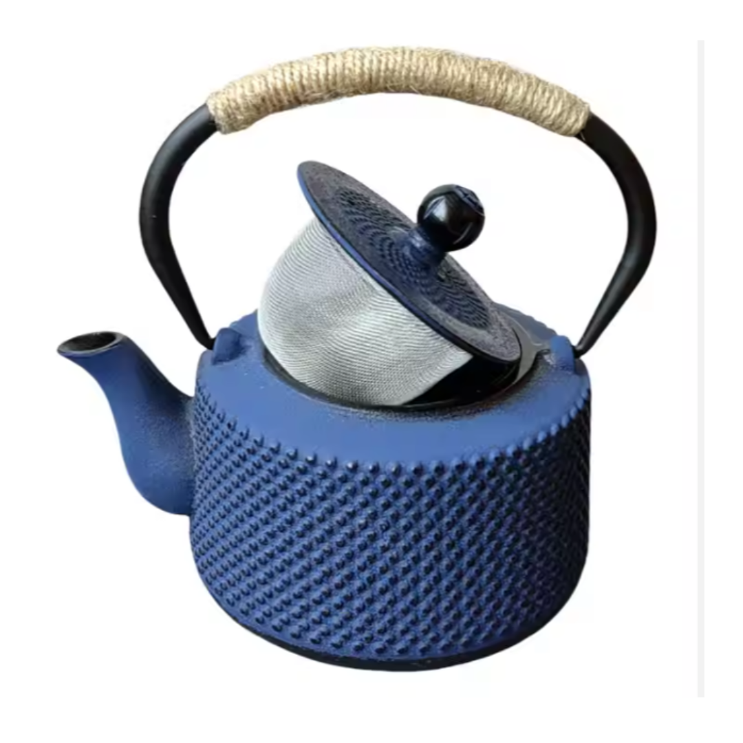 Tetera de Hierro Fundido Azul para Infuciones de Té Estilo Japonés 650ml