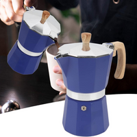 Cafetera Moka Italiana de Aluminio Azul Rey 300 ml 6 Tazas