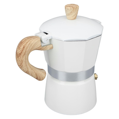 Cafetera Italiana Moka 150 ml  Aluminio Color Blanco 3 Tazas