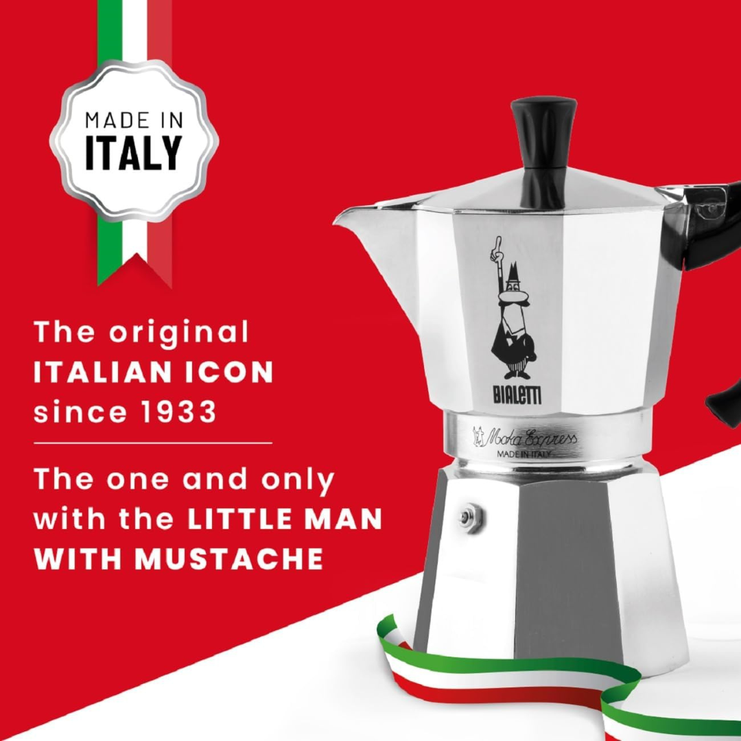 Bialetti Cafetera Moka Italiana Espress en Aluminio 3 Tazas