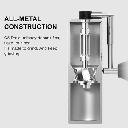 TIMEMORE C5 PRO – Molino Manual de Competencia con Ajuste de Precisión y Mango Plegable