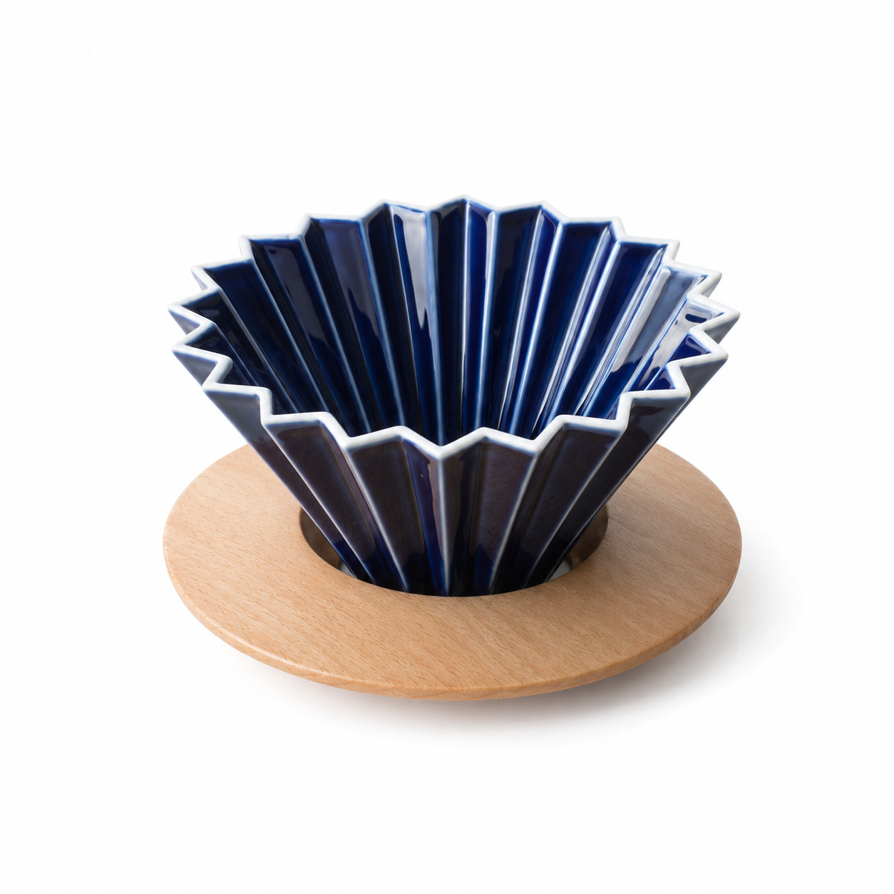 Cafetera Dripper v60 Tipo Origami Para Cafe Filtrado Con Base De Madera