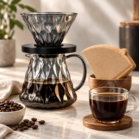 Kit Cafe V60 Diamante Server de Vidrio y Filtros