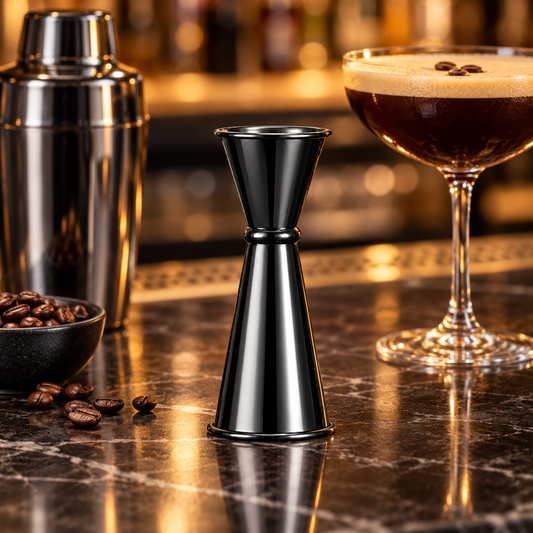 Jigger Medidor Doble Negro 1 Oz / 2 Oz para Coctelería