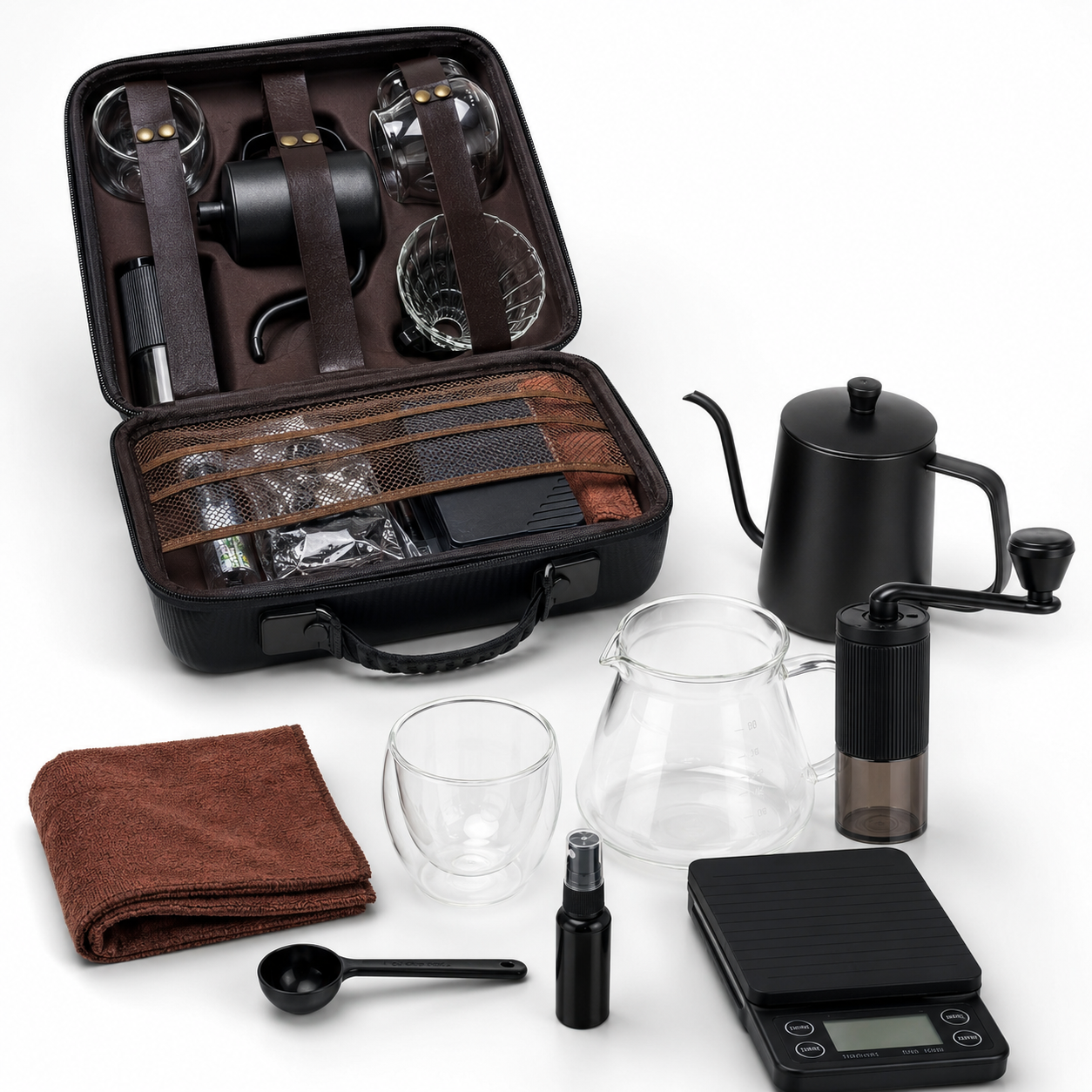 Kit Barista Portatil Para Cafe Filtrado Con Maleta