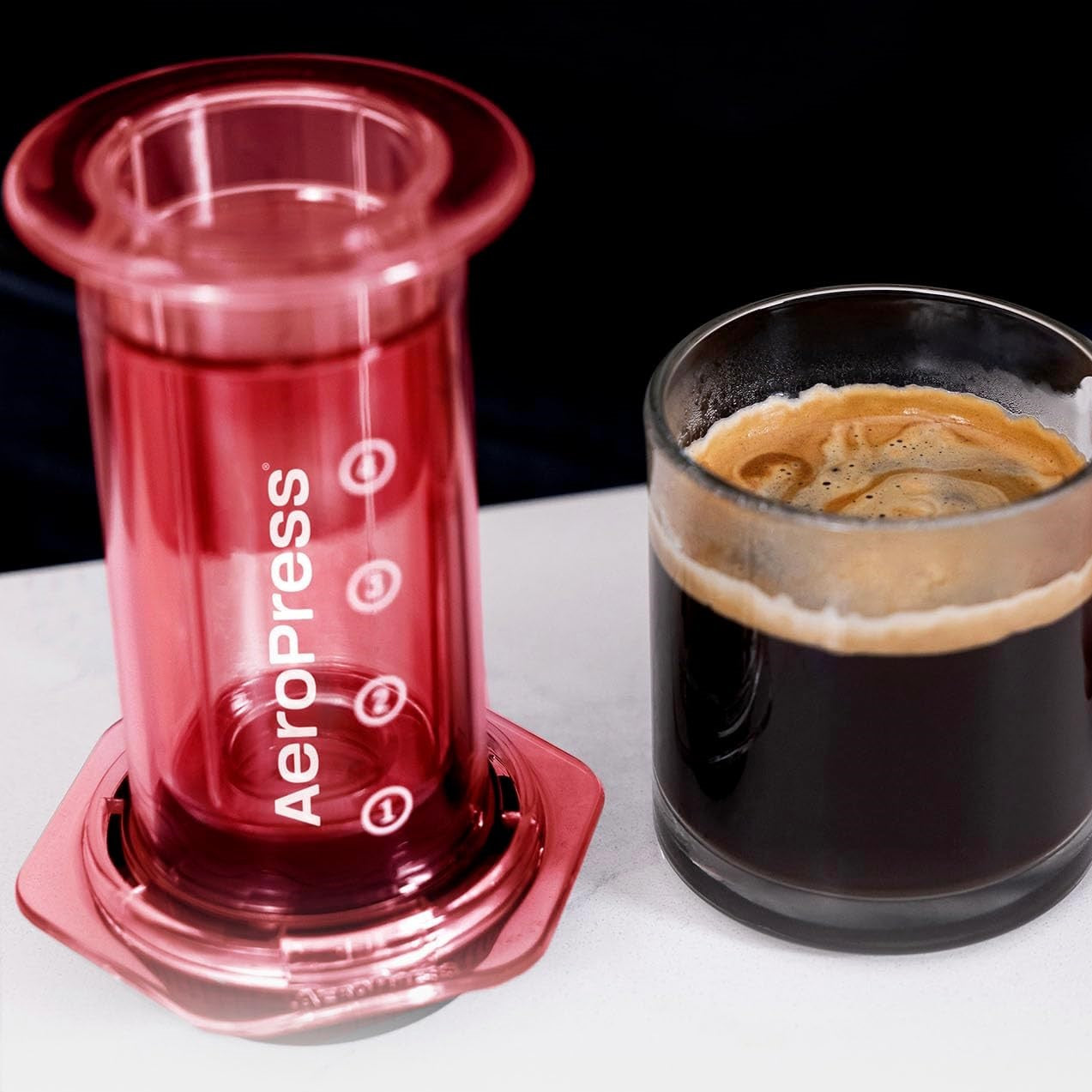 Cafetera AeroPress Clear Portable Original Roja 4 Tazas Maquina Móvil