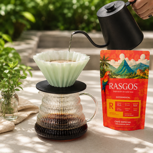 Kit Dripper V60 Origami Feria de las Flores con Cafe Especial Natural y Server