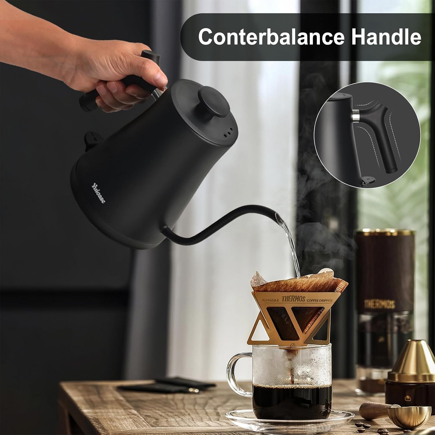 Hervidor Eléctrico Control Vertido Cuello de Cisne 1Litro