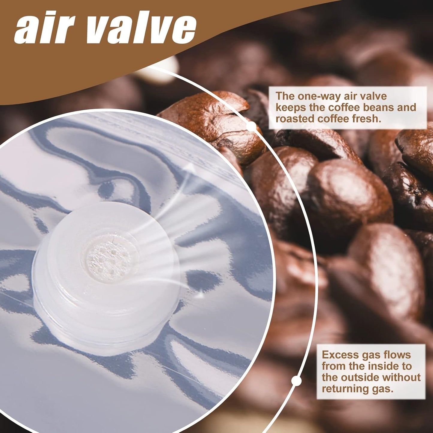 Pack de 50 Bolsas para Café 5G Hermeticas con Valvula color Plata 340gr