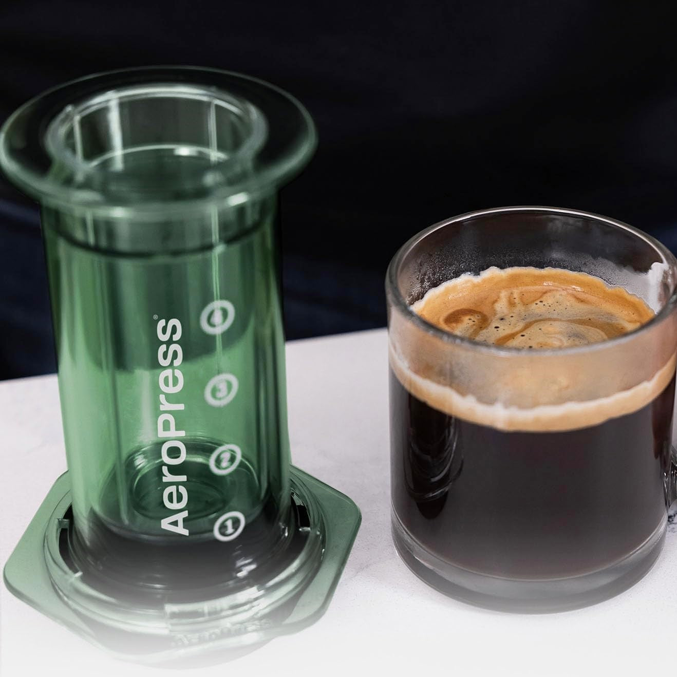 AeroPress Clear Original Verde  4 Tazas Café Espresso con Cuerpo