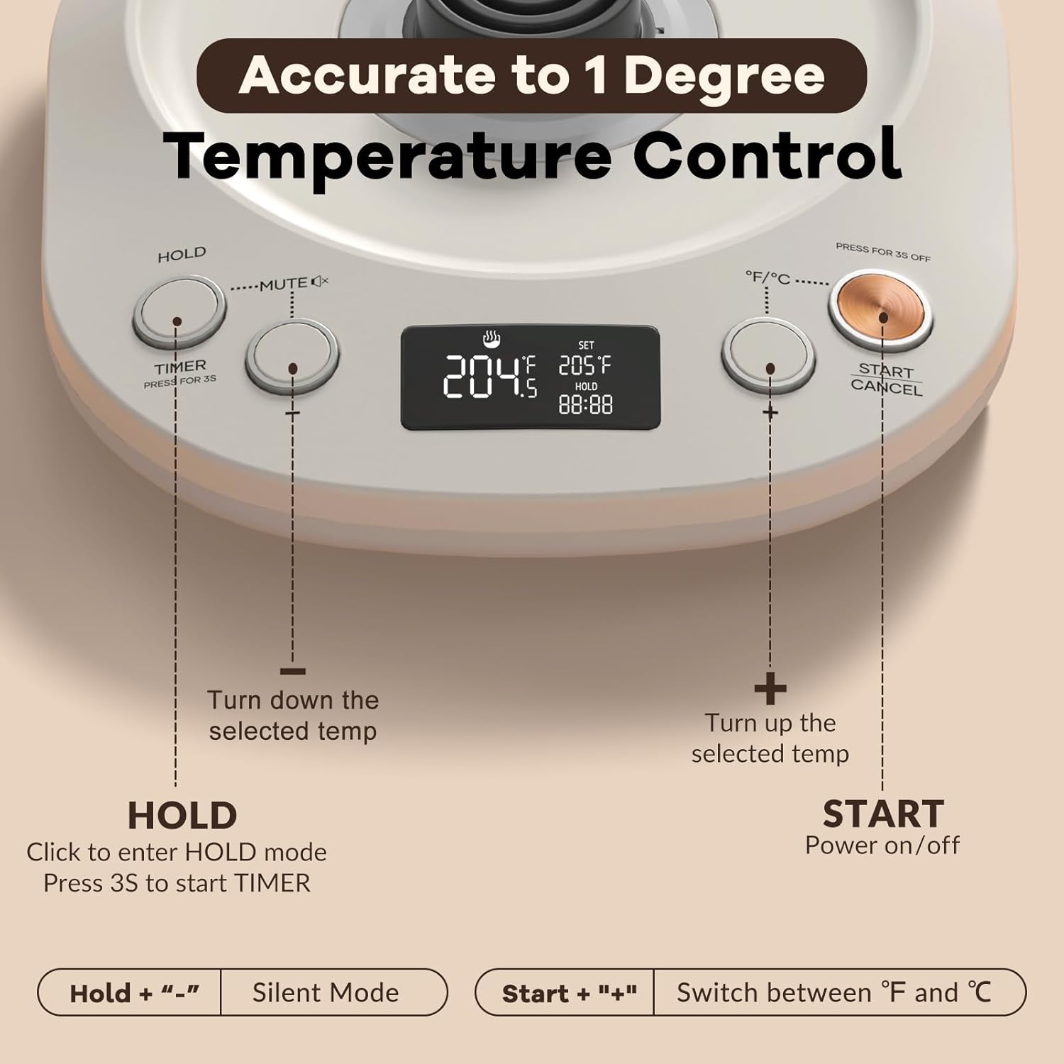 Mecity Hervidor Eléctrico Cuello de Cisne Blanco 0.8lt