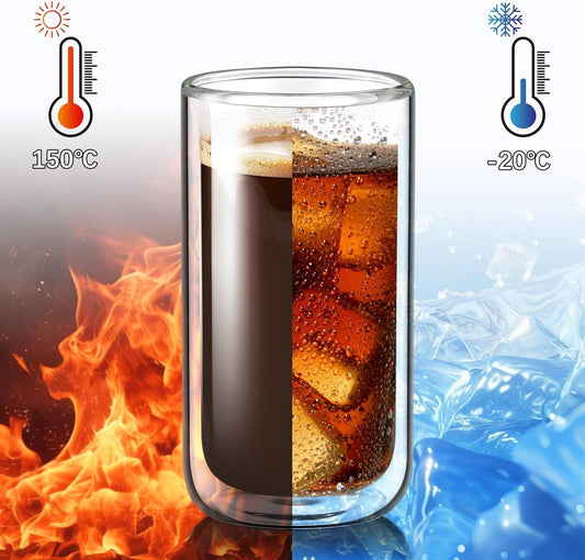 Vaso para Cóctel Vidrio Borosilicato 350ml Doble Fondo