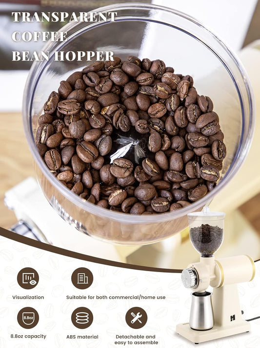 Molino Electrico Tipo Tolva 200w Ajustable 250gr Blanco