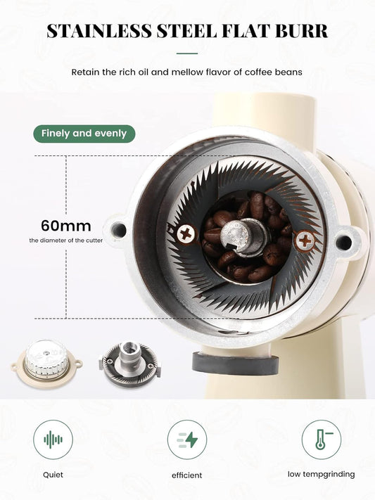 Molino Electrico Tipo Tolva 200w Ajustable 250gr Blanco