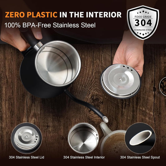 Hervidor Eléctrico Control Vertido Cuello de Cisne 1Litro