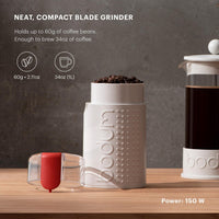 Molino Electrico Bodum Bistro Blanco Original de Cuchillas
