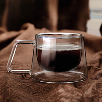 Taza para Café en Cristal Borosilicato Doble Fondo 200ml