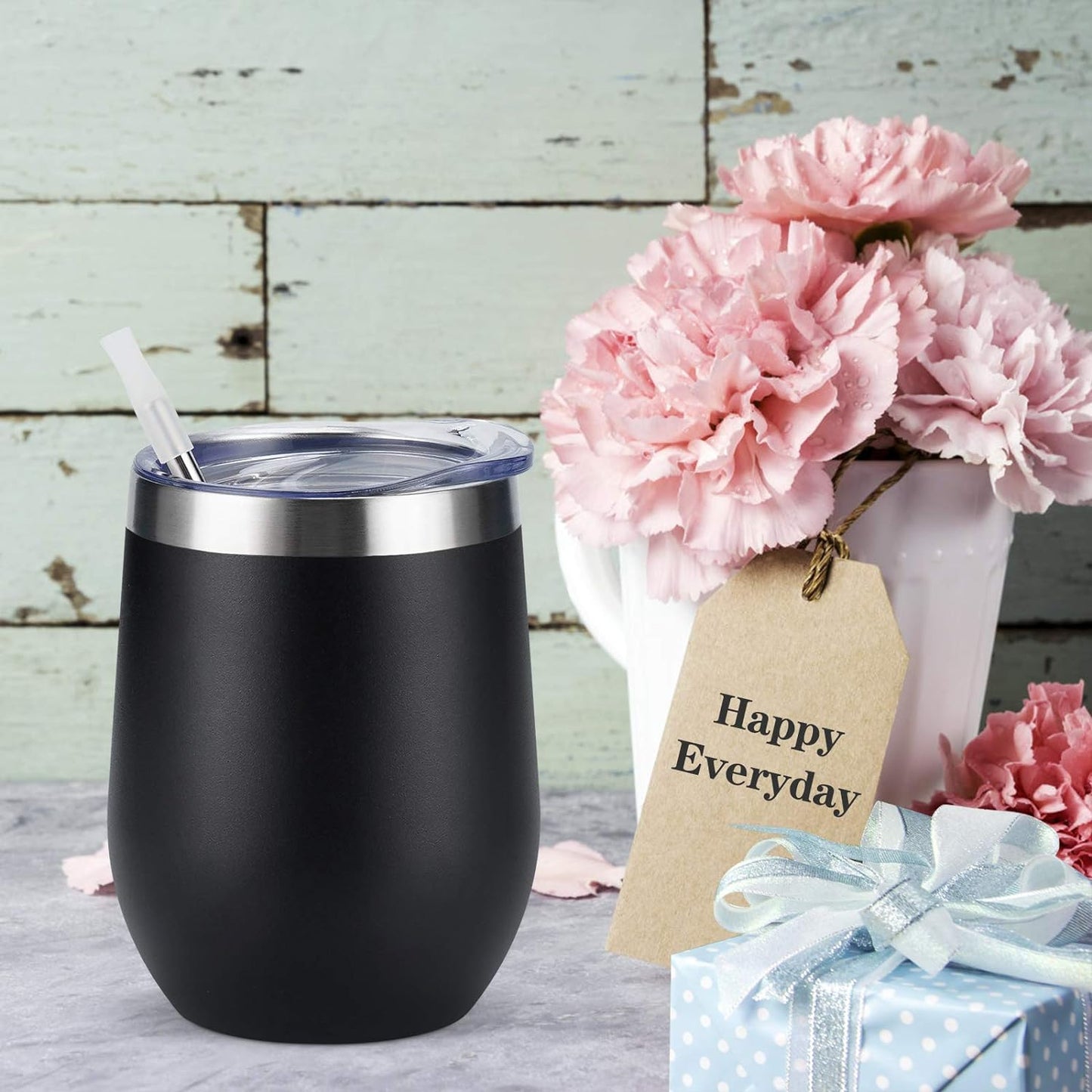 Vaso Térmico 350 ML: Celebra Momentos Especiales con Elegancia. Su Fondo Negro es el Lienzo Perfecto para Personalizaciones Únicas.