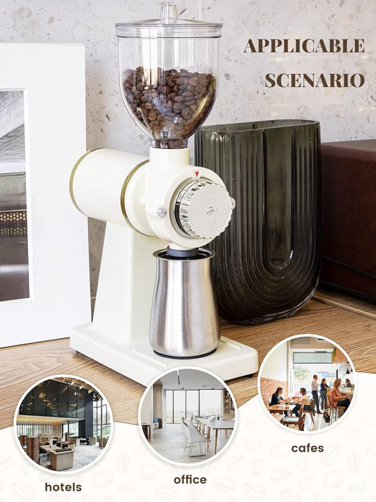 Molino Electrico Tipo Tolva 200w Ajustable 250gr Blanco