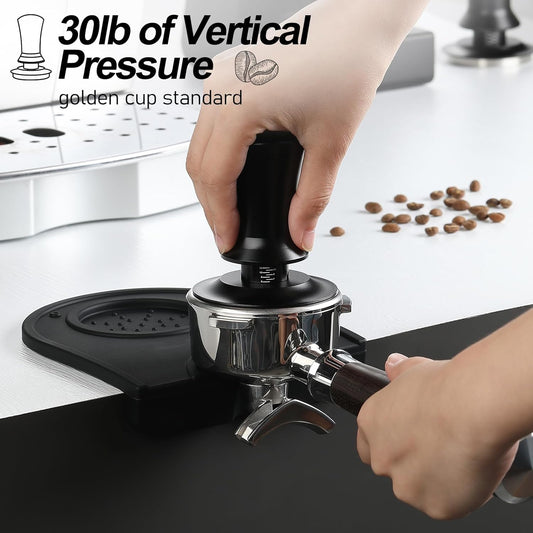 Set Manipulación de Café Tamper 58mm + Base Tamper Negro