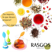 Infusor de Té Hoja Rosa en Silicona y Acero Inoxidable