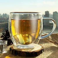 Taza para Café Cristal Doble Fondo con Oreja 250ml