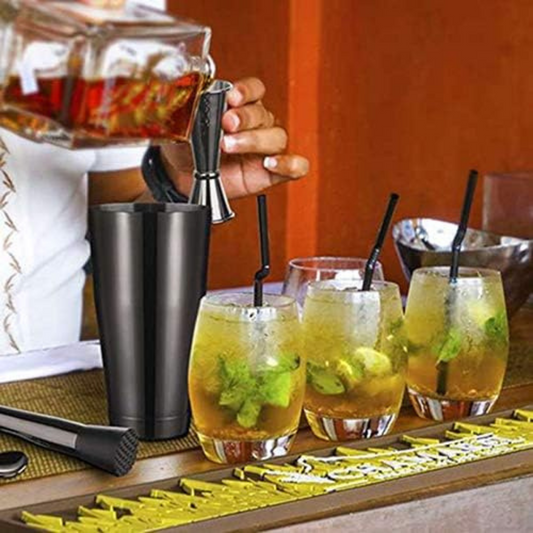 Juego Coctelero Completo Color Plata para Barman en Acero Inoxidable