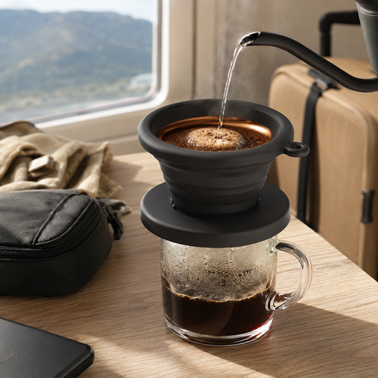 Dripper V60 Plegable de Cafe Tipo Origami Kalita y Timemore B75 para Viaje