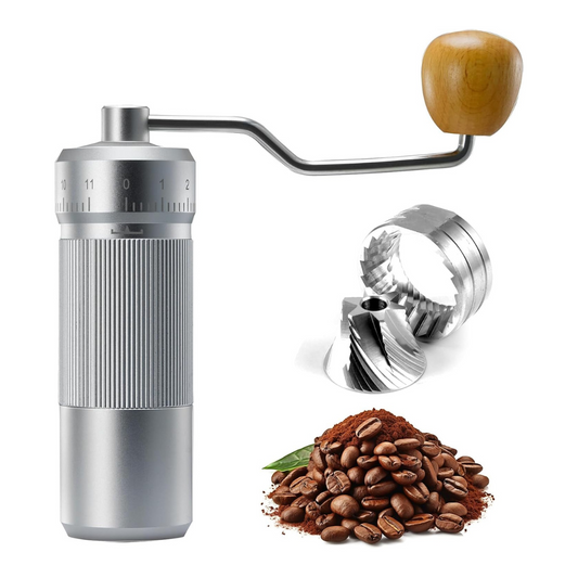 Molinillo Manual Pro Ajustable de Precisión Plateado