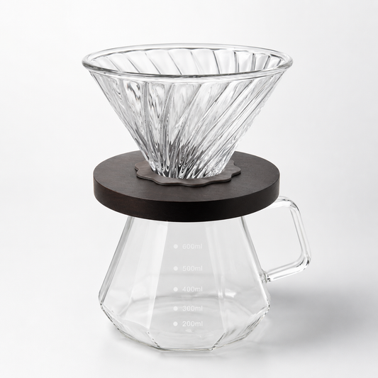 Kit Cafetera Dripper V60 Star 02 con Server Vidrio 600ml