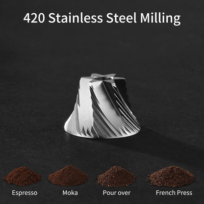 Molinillo Manual Pro Ajustable de Precisión Plateado