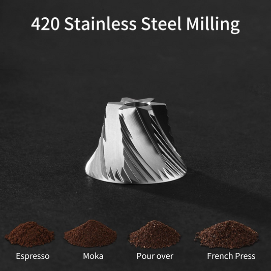 Molinillo Manual Pro Ajustable de Precisión Plateado