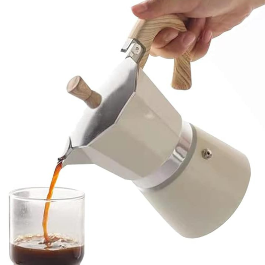 Moka Italiana 300ml 6 Tazas Blanca Cafetera de Estufa