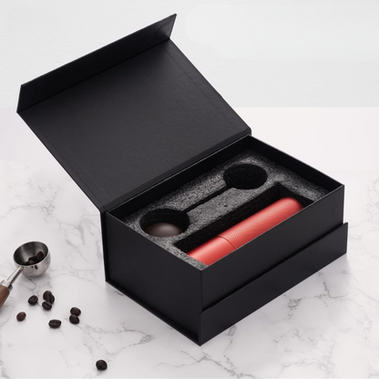 Molinillo de Café Pro Rojo Manual Ajustable con Muelas de Acero 35 g