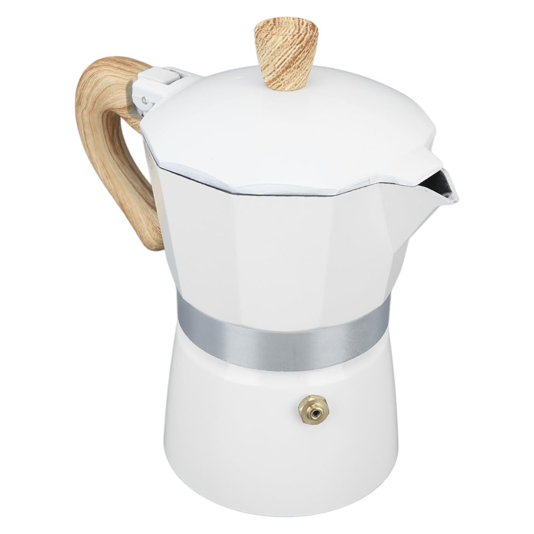 Cafetera Italiana Moka 150 ml  Aluminio Color Blanco 3 Tazas