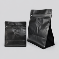 Bolsa Negra Mate 250g para Cafe con Valvula y Cierre Tri Laminada