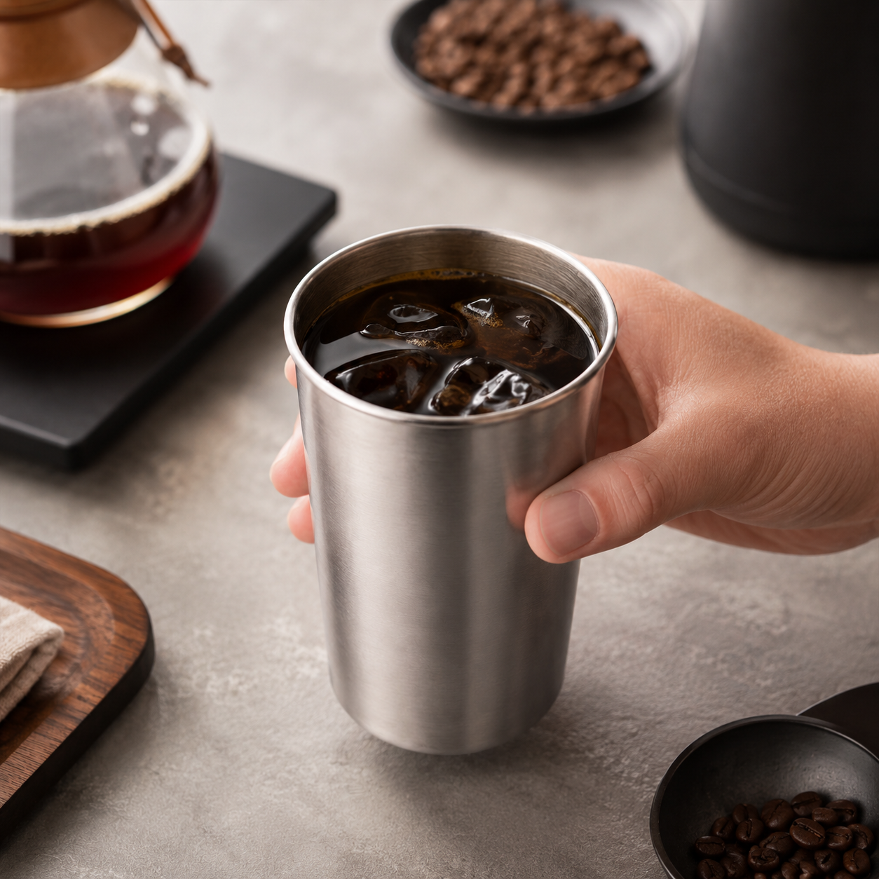 Vaso Metálico 300 ml para Catación y Servicio de Café